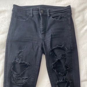 Black Ripped American Eagle Jeans